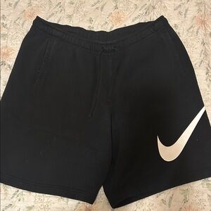 Nike Black Athletic Shorts with White Logo